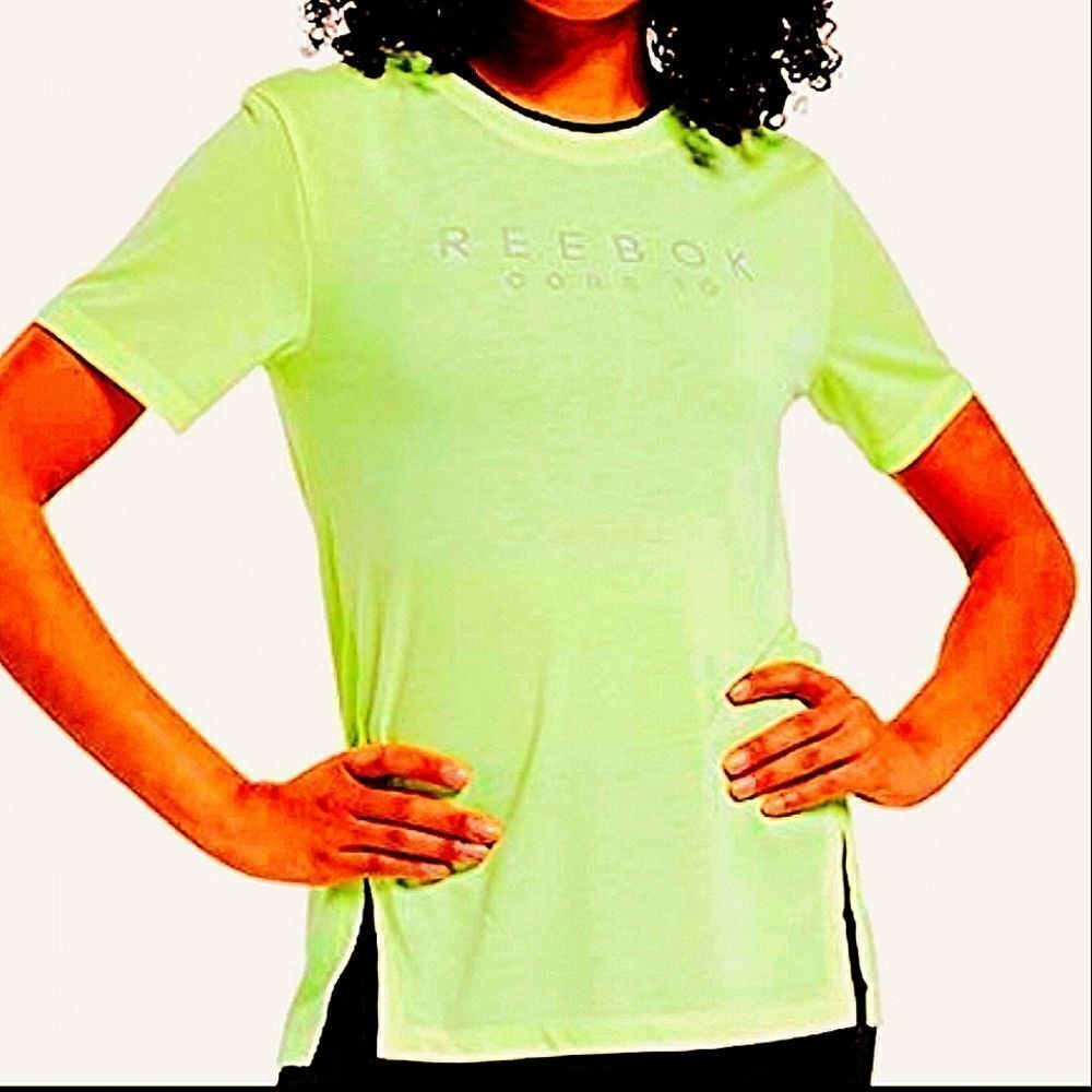 NWT Reebok Core 10 Women's Workout Ready Supremium Green Flare T-Shirt Size M
